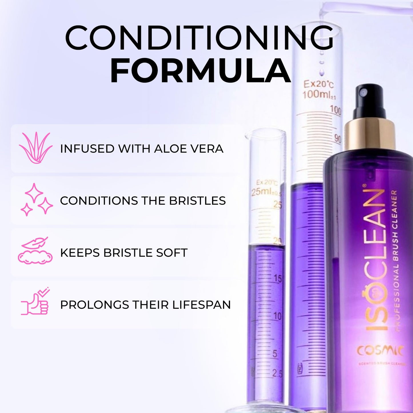 ISOCLEAN Makeup Brush Cleaner – Gentle Daily Use Solution, Reduces Product Buildup, Improves Application, Easy Clean Brush Cleaning Solution & Sponge Cleaner - Spray Top, Cosmic Fragrance 3 fl oz