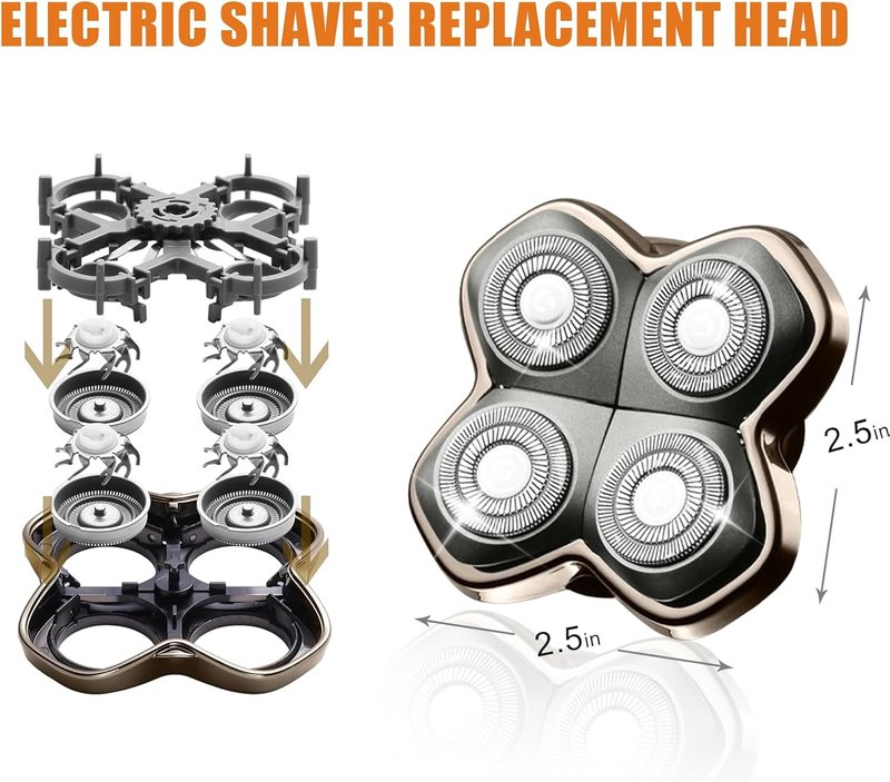 Replacement Blade Shaver PRO - 4 Head Compatible with Skull Pitbull & Butterfly Kiss | 2-Pack