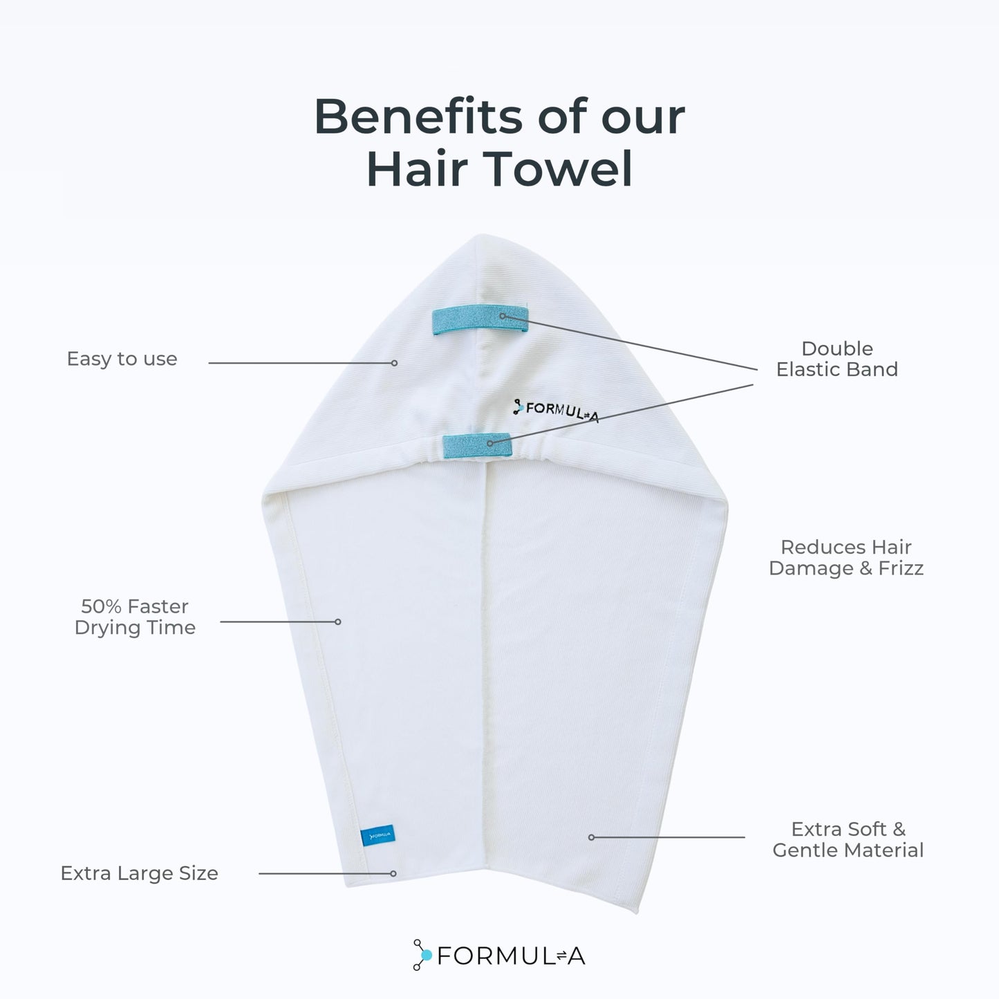 FORMUL-A Microfiber Hair Towel Wrap for Women – Anti Frizz Towel - Fast Hair Drying Towel Wrap – Hair Care Products – Hair Plopping Wrap Towel – Hair Turban for Wet Hair – Super Absorbent