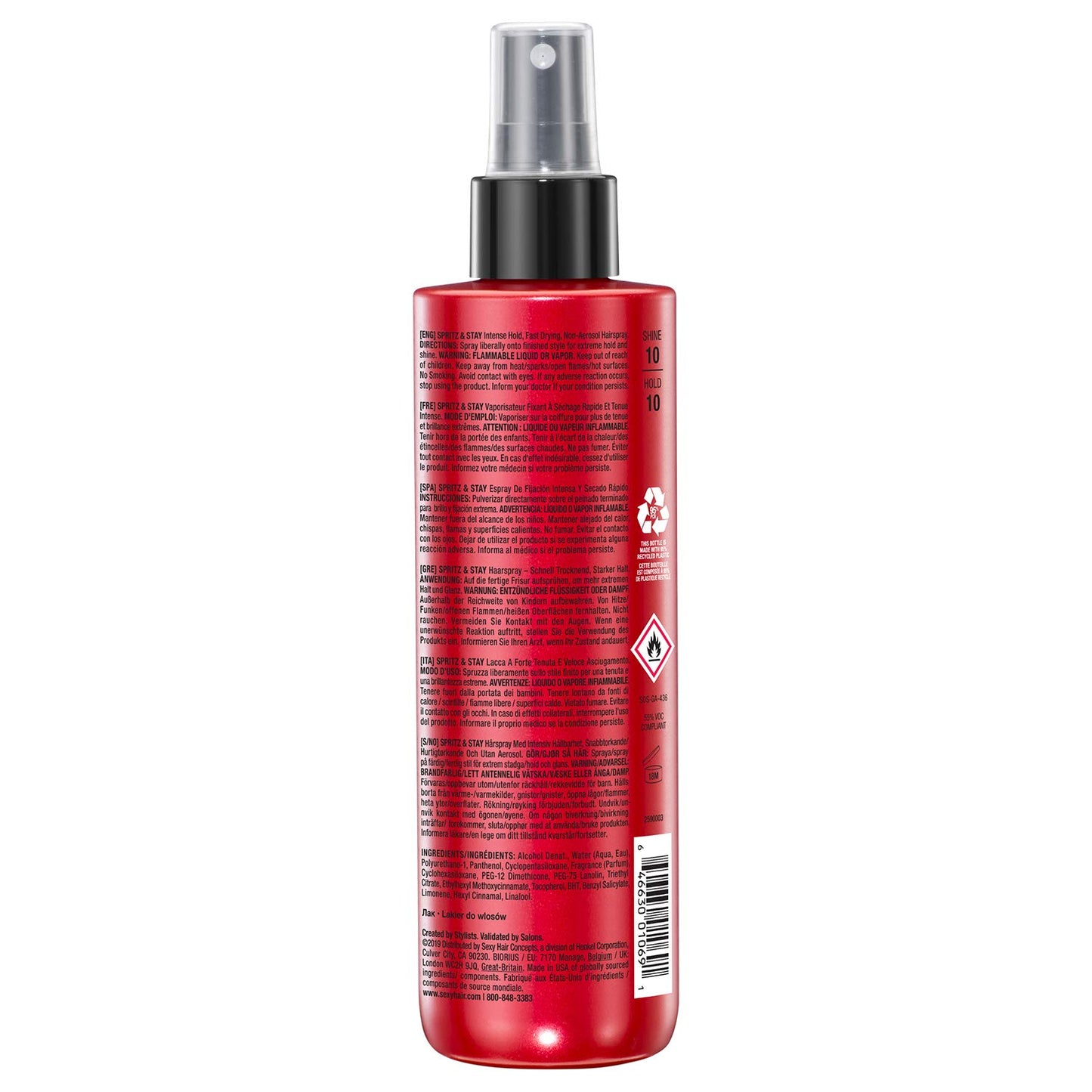 SexyHair Big Spray & Stay Intense Hold Hairspray Oz | Extreme and Shine Up to 72 Hour Humidity Resistance All Hair Types