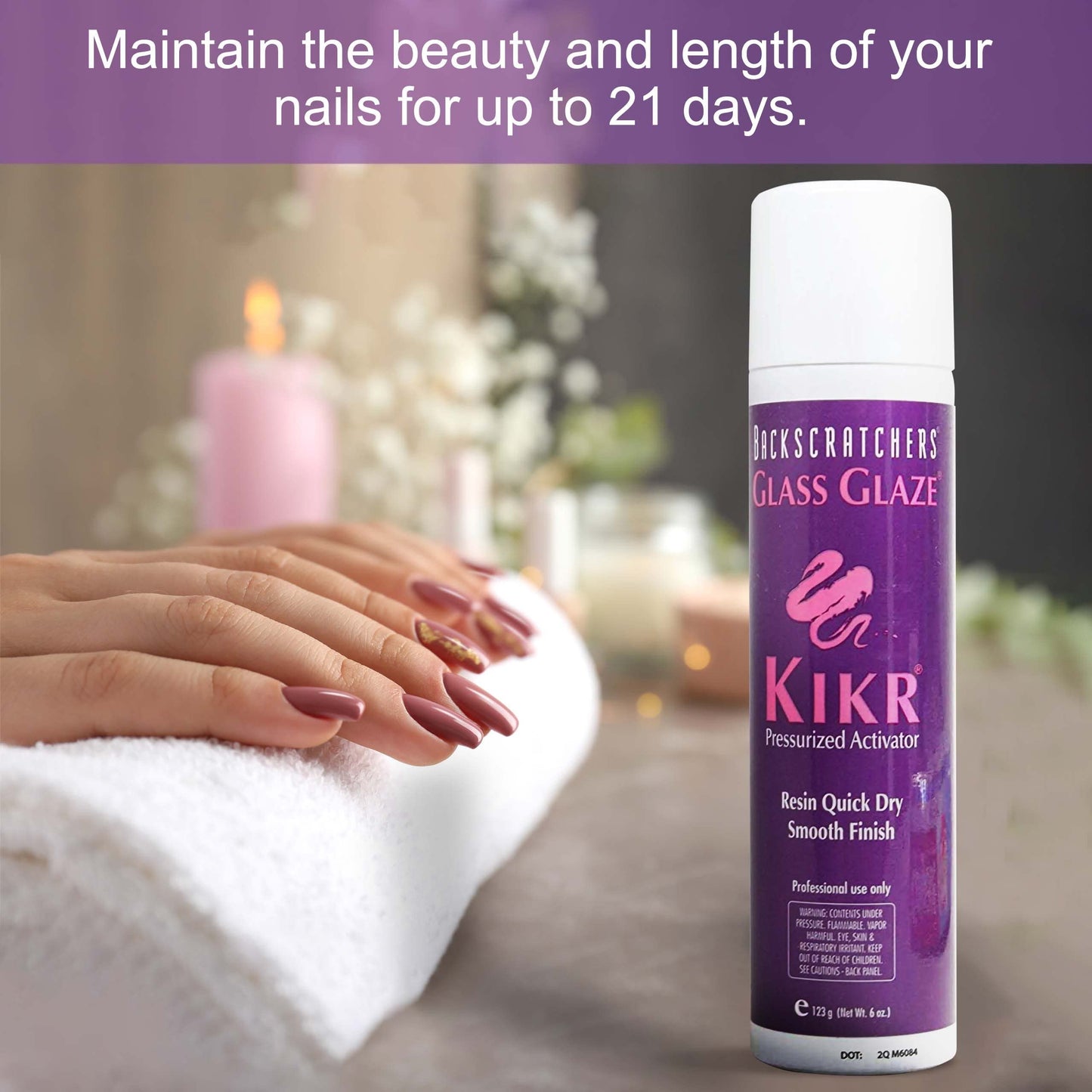 BACKSCRATCHERS - Kikr Activator - Fiberglass Or Silk Wrap Nail Extension Glue - 6 Oz