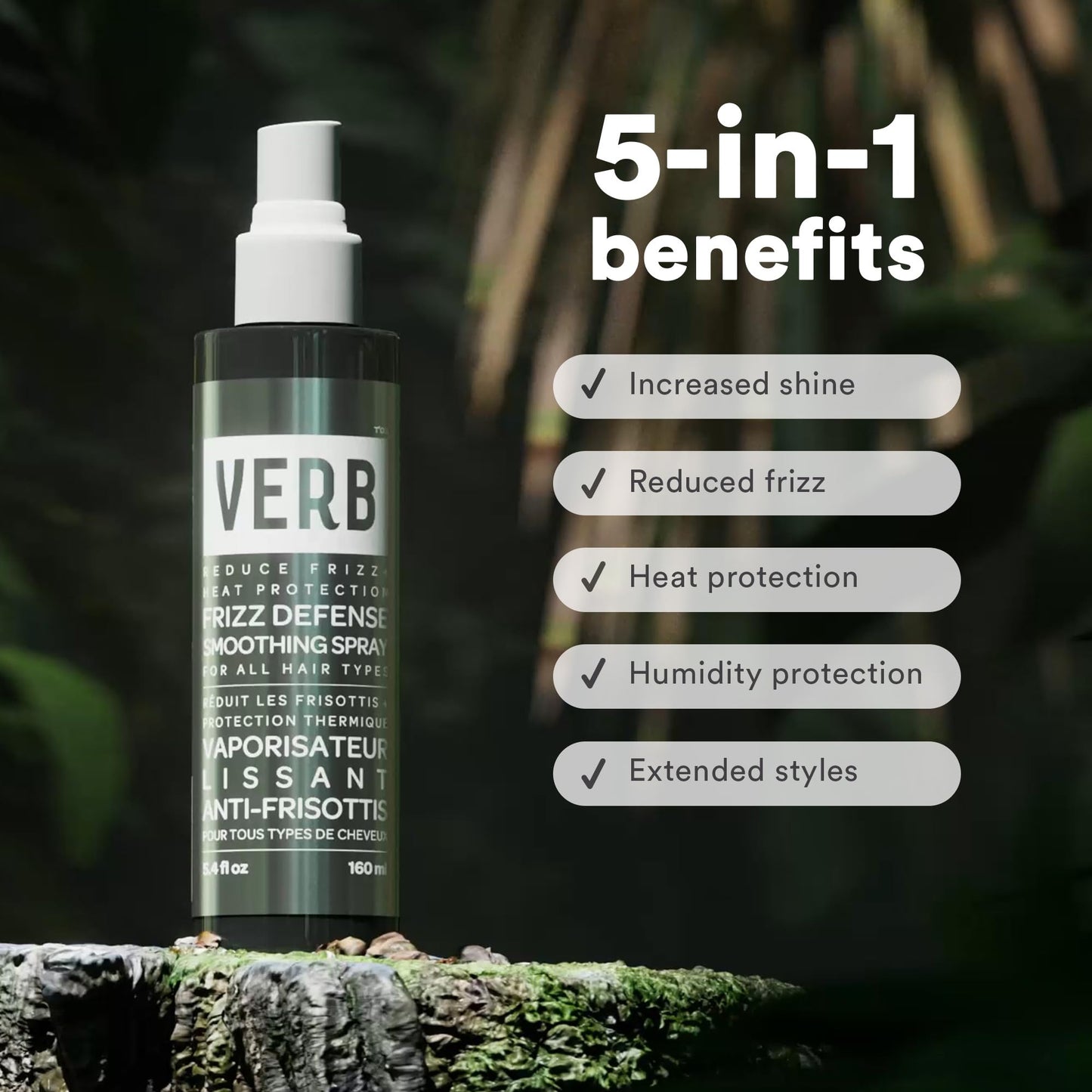 Bundle of VERB Ghost Oil, 2 fl oz- Weightless Hair Oil for Fine to Medium Hair – + VERB Frizz Defense Smoothing Spray, 5.4 fl oz – Anti-Frizz Shield + Heat Protection for Sleek Blowouts