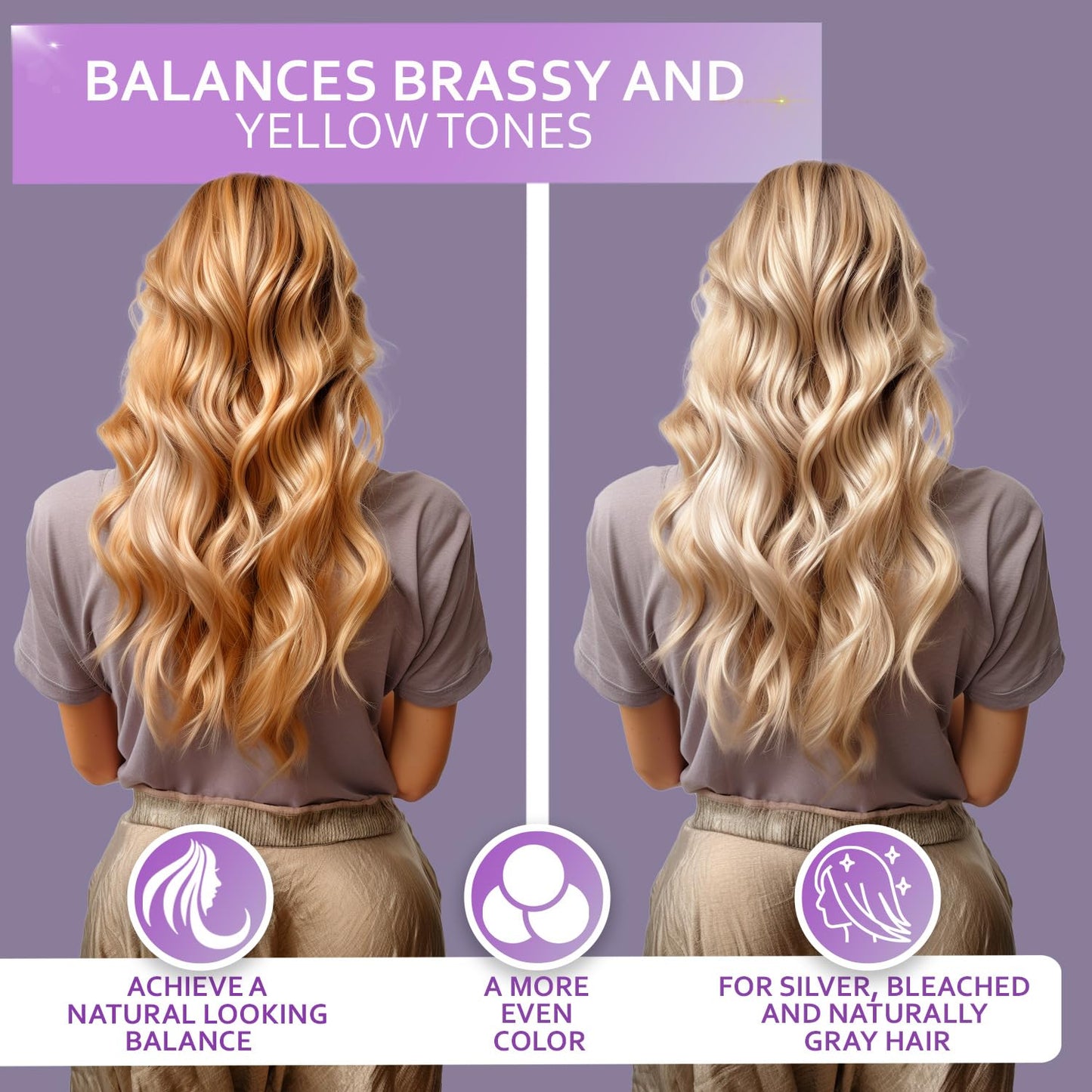 BELLISSO Purple Shampoo and Conditioner Set and Purple Conditioner