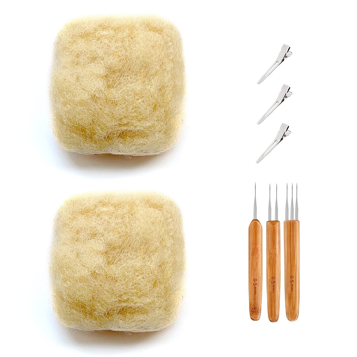JIFFYLOCS Afro Kinky Bulk 100 ％ Human Hair for Dreadlock Extensions,8-16 Inch 60g 2 Bundles/Package #613,Making Dreadlocks Twist or Braids Repair Extensions