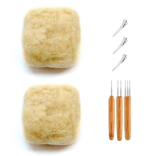 JIFFYLOCS Afro Kinky Bulk 100 ％ Human Hair for Dreadlock Extensions,8-16 Inch 60g 2 Bundles/Package #613,Making Dreadlocks Twist or Braids Repair Extensions