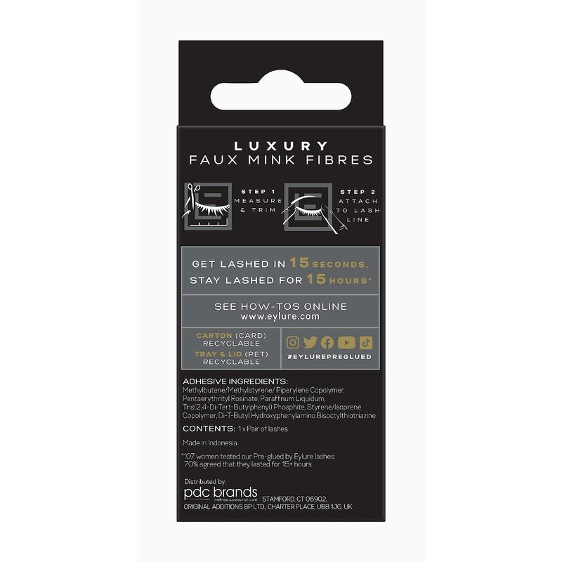 Eylure Pre-Glued False Eyelashes, Luxe Faux Mink Sapphire