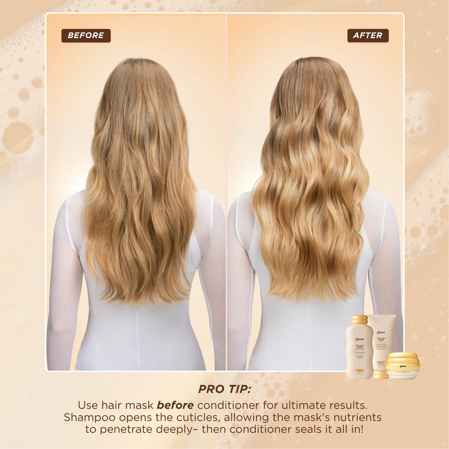 Gisou Honey Gloss Ceramide Therapy Hair Mask – Deep Repair & Hydration with Mirsalehi Honey, Ceramides & Hyaluronic Acid