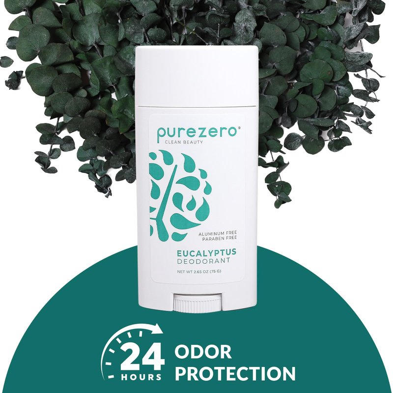 Purezero Deodorant | EUCALYPTUS | Aluminum & Paraben Free with Baking Soda and 24-Hour Odor Protection | For Women & Men | Infused with Shea Butter & Coconut Oil (1 Pack)