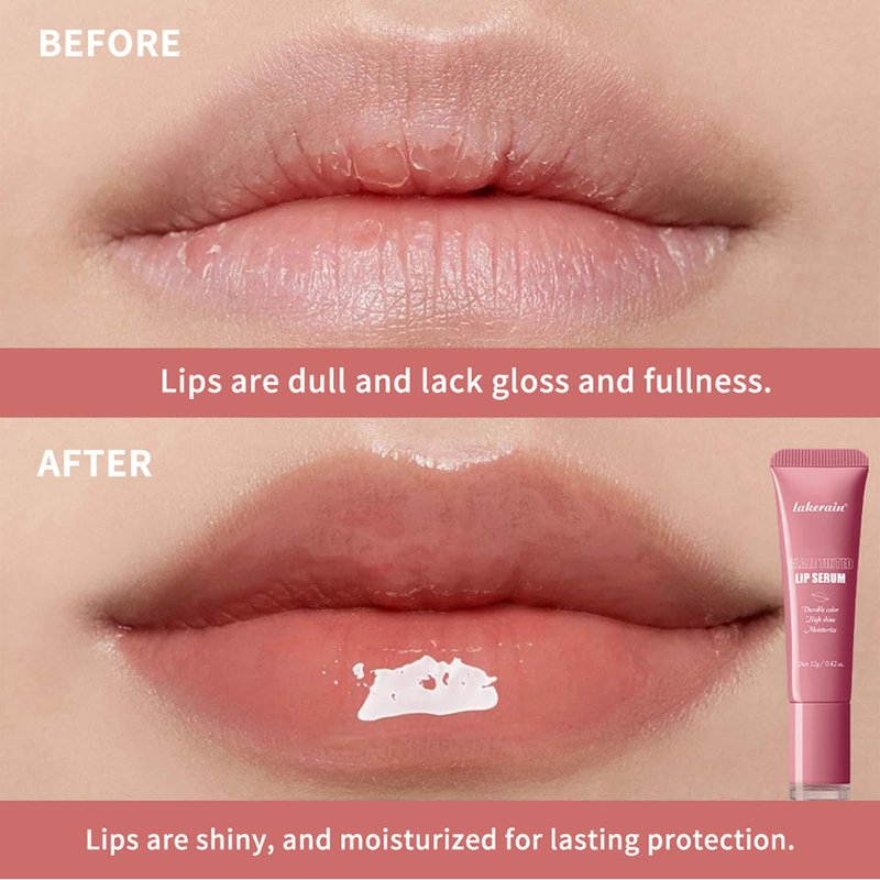 Tinted Lip Serum, High Shine Hydrating Lip Serum with Pluming Polypeptides, Glossy Finish (#3 Peachy Cora)