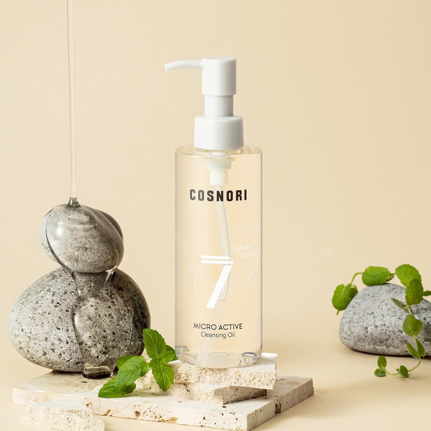 COSNORI 7-Complex Micro Active Cleansing Oil – Korean Vegan Facial Cleansing Oil, Fresh and Light Finish – Gentle Makeup Remover for Face, Hypoallergic, Fermented 7-Oil Complexes, 6.7 fl.oz.