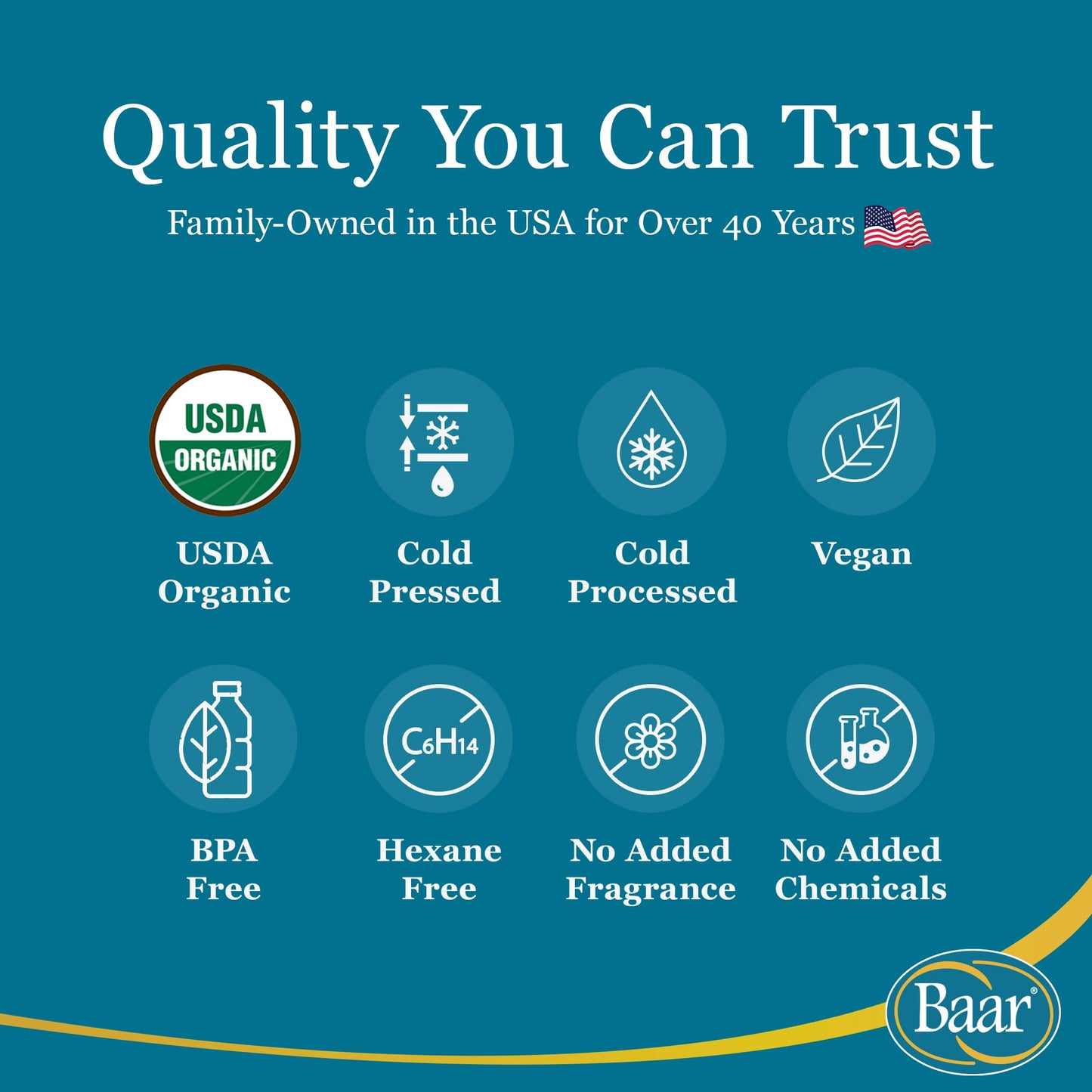 Baar Organic Castor Oil for Eyelash, Eyebrow and Hair Renewal, Skin Repair and Protection, Detox & Cleansing and Relief for Sore Muscles and Stiff Joints, Cold Pressed, Hexane Free, 128 fl oz / 1 gal