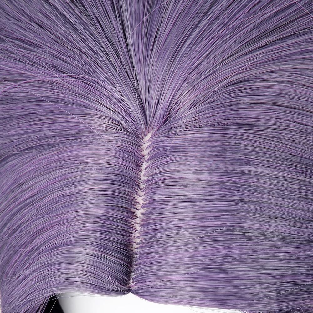 huafan luxkazya Mens Purple Grey Cosplay Wigs Male Short Wolf Cut Layered Mullet Wig Realistic Anime Costume Wigs Heat Resistant Synthetic Wig for Halloween Party