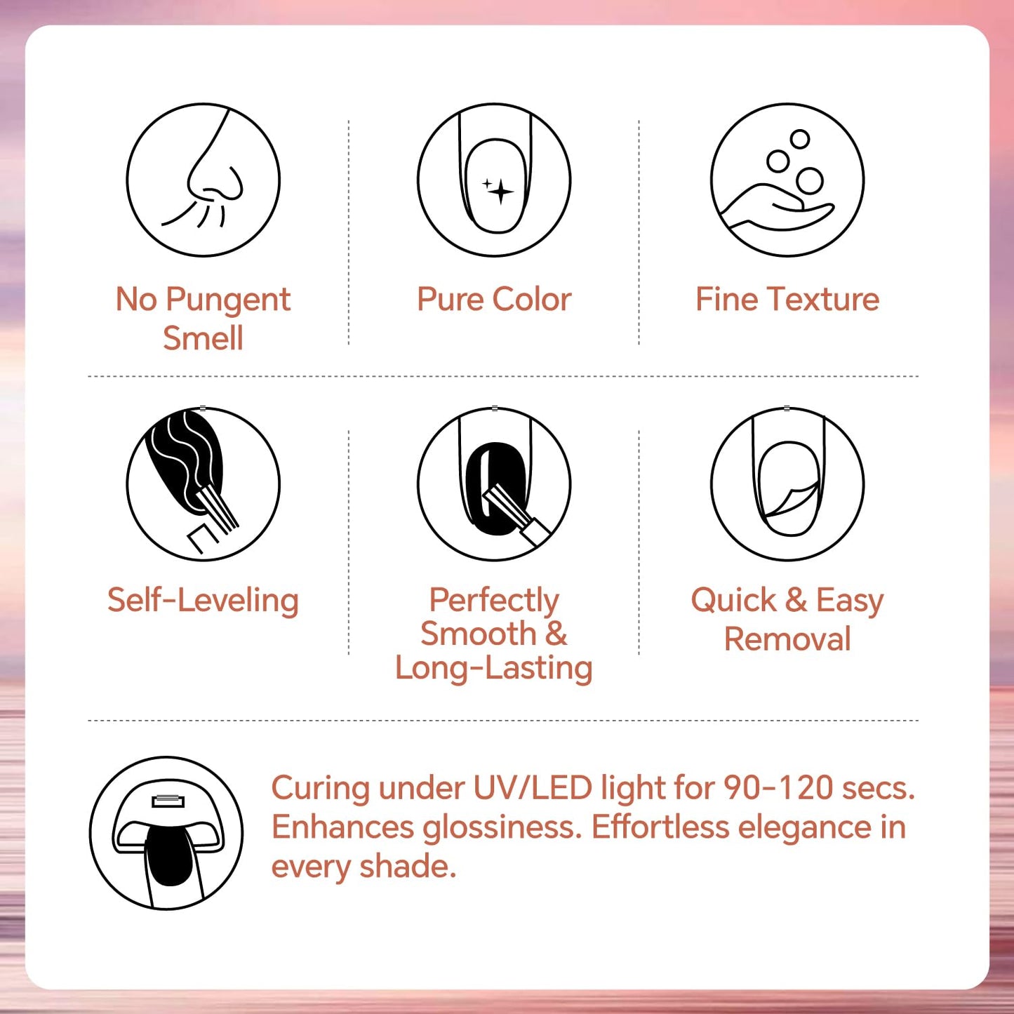 3-Free Gel Nail Polish Set - 6Pcs 10g Nude Pink Jelly UV/LED Gel, Long Lasting High Gloss Soak Off Nail Gel, Nail Beauty Design Manicure for Professional, Salon & Home Use, No Hema & TPO & Di-Hema