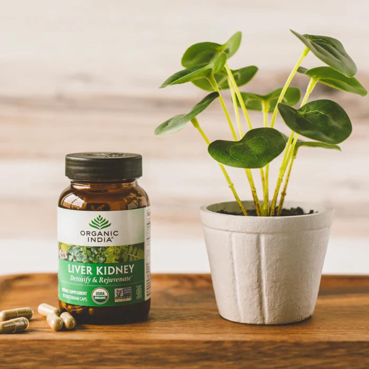 Organic India Liver Kidney Herbal Supplement - Detox & Rejuvenate, Supports Healthy Function | Vegan, Gluten-Free, 180 Capsules