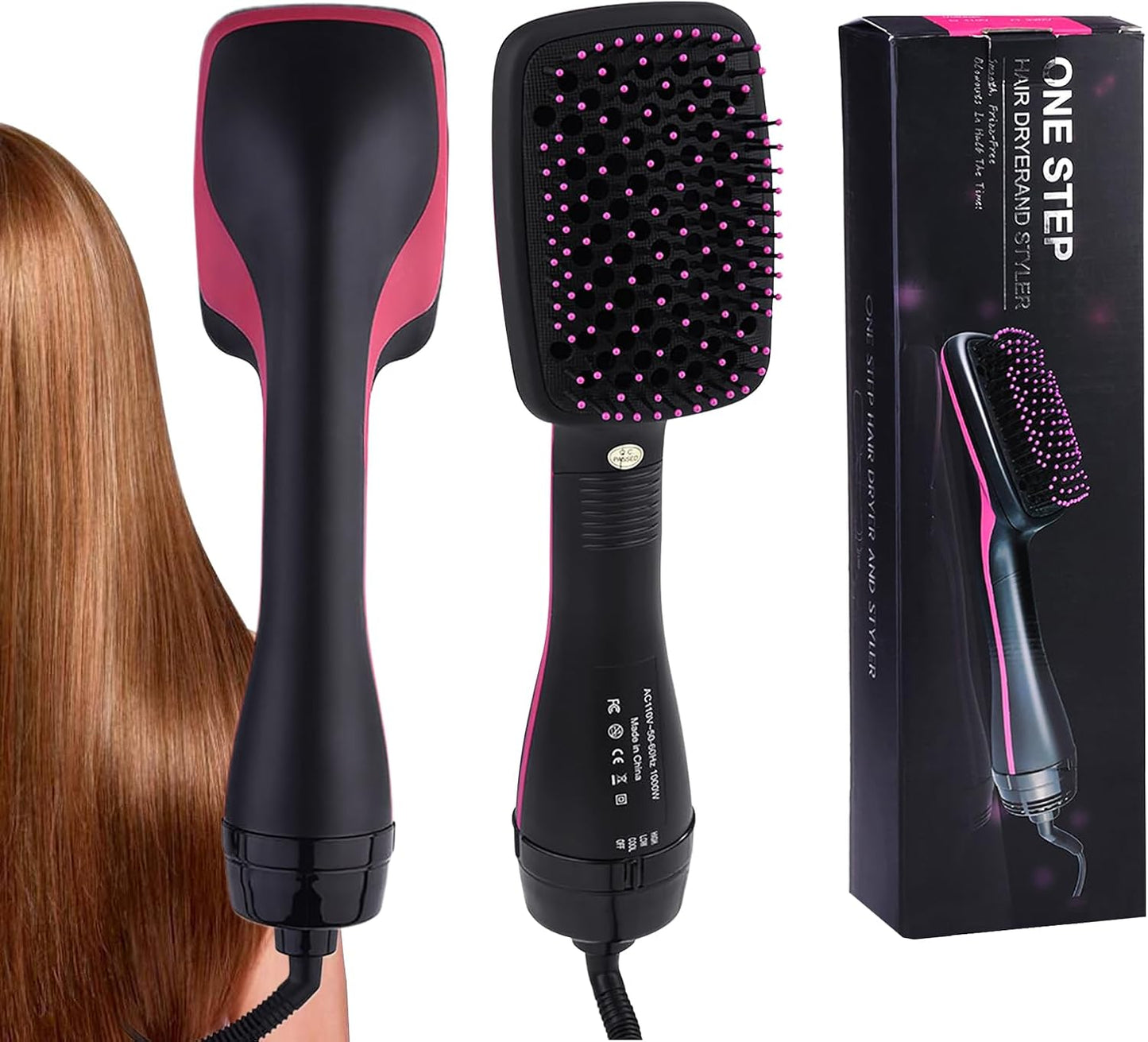2 in 1 Hair Dryer & Styler - One Step Brush Straightener with Negative Ion Technology | Fast Drying & Smoothing