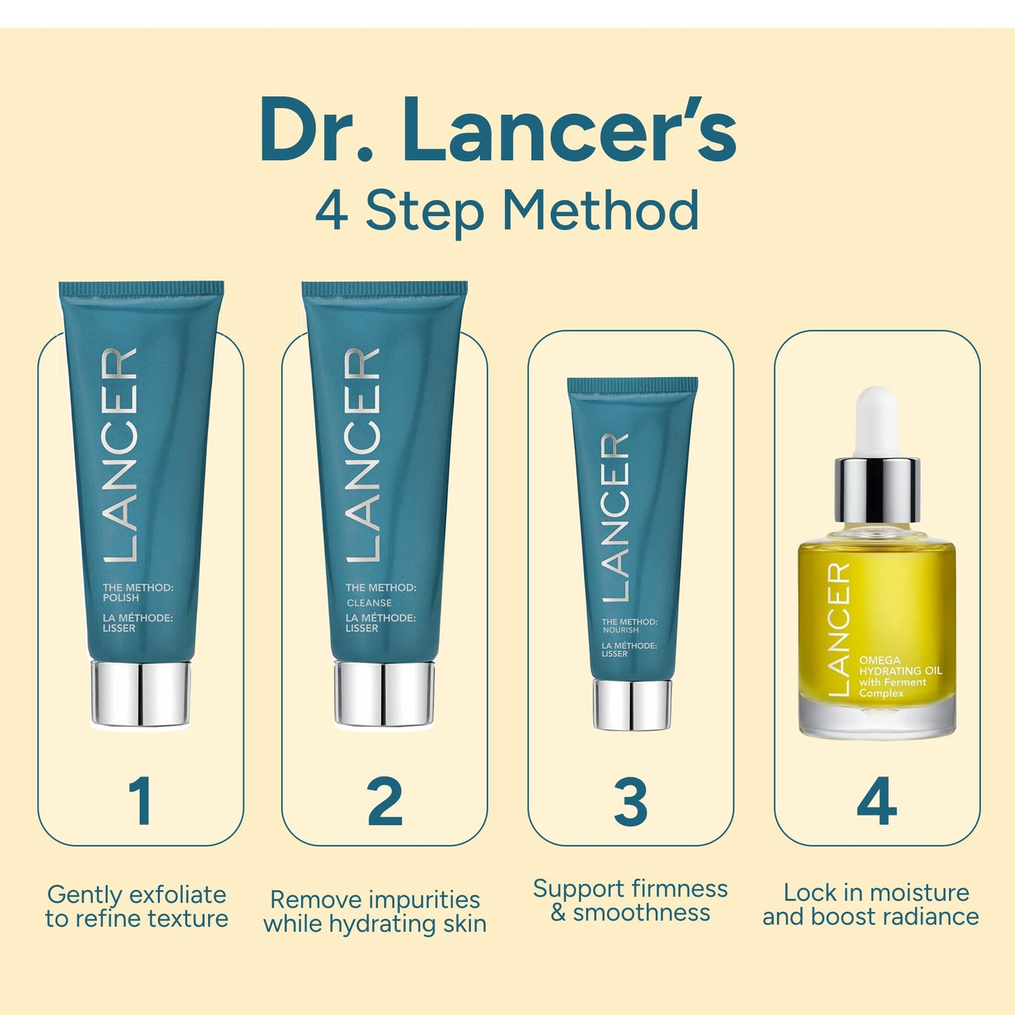 Lancer Skincare Omega Hydrating Face Oil | Facial Moisturizer and Serum for Aging Skin | 10% Ferment Complex and Turmeric | Moisturizer for Face | 1 fl oz