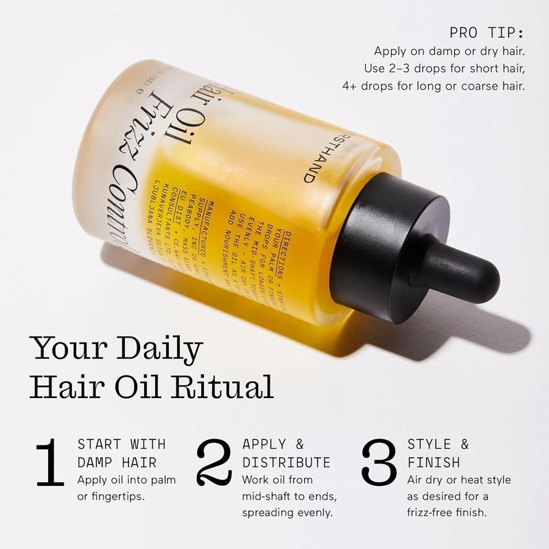 Hair Oil for Frizzy Hair - Lightweight Moisturizing Formula with Plant-Based Keratin | Non-Toxic Ingredients for Shine & Scalp Hydration - 1.7oz Travel Size
