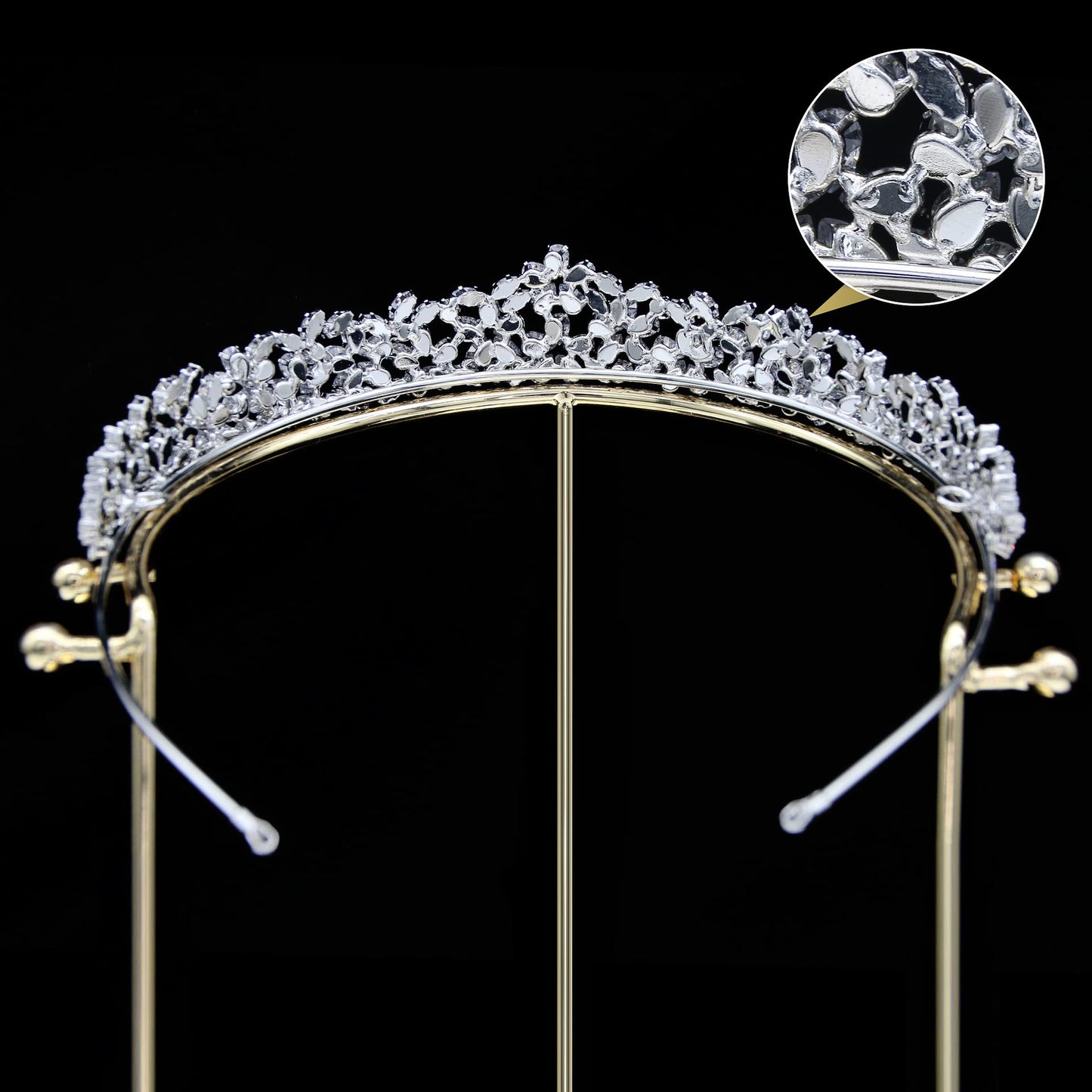 Sparkly Small Zircon Wedding Crowns and Tiaras for Women Cubic Zirconia Quinceanera Crown Sweet 16 Tiara Little Silver Gold Headband Crystal Headpieces Coronas Para 15 Anos Quinceaneras 2023 (Silver
