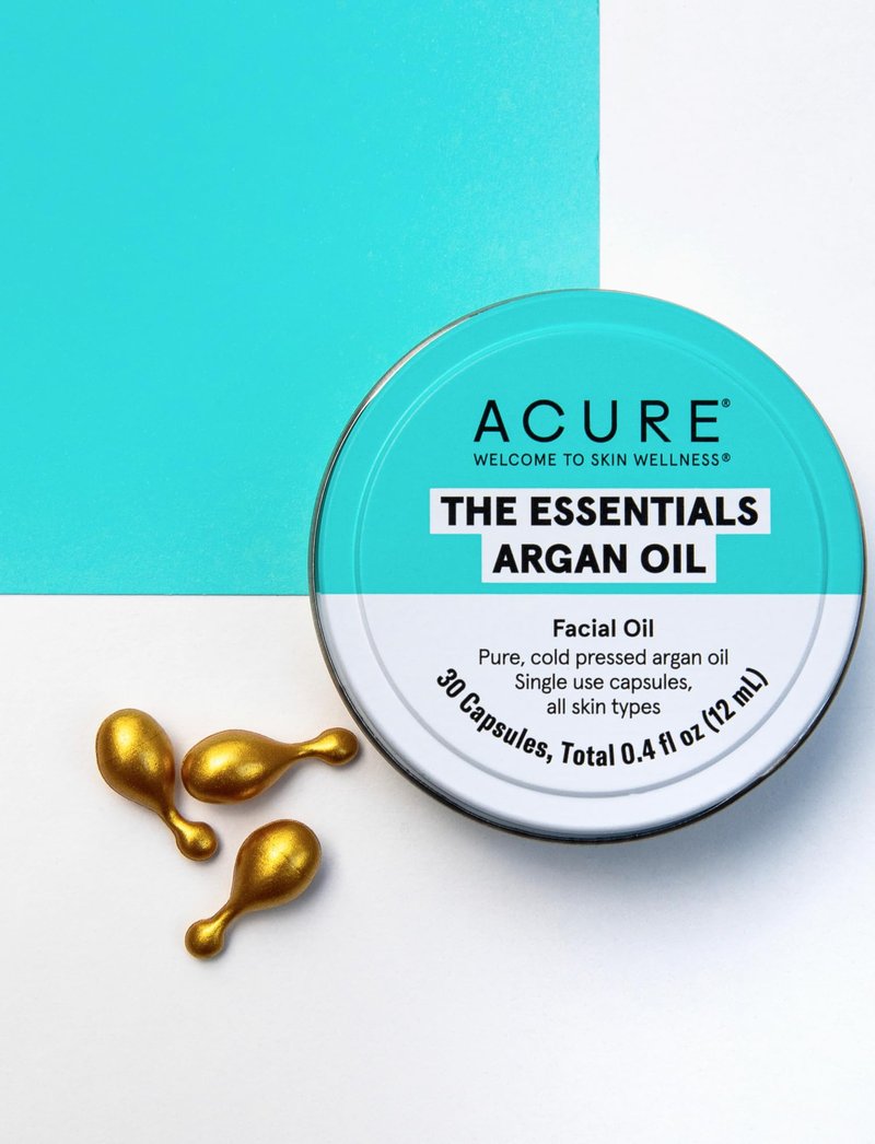 Acure The Essentials Argan Oil Capsules | Certified Organic Pure Cold Argan Oil, Single Use Capsules For All Skin Types, 30 Capsules