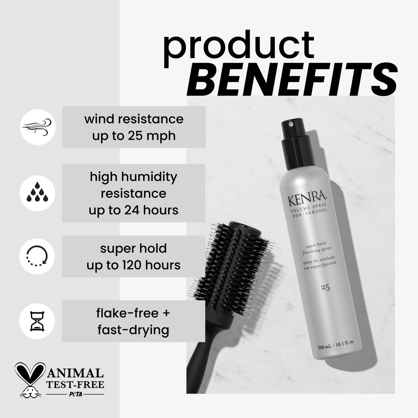 Kenra Professional Volume Spray Non Aerosol 25 | Super Hold Finishing Spray | High Humidity Resistance | Flake-Free and Fast-Drying | All Hair Types | 10.1 fl. oz