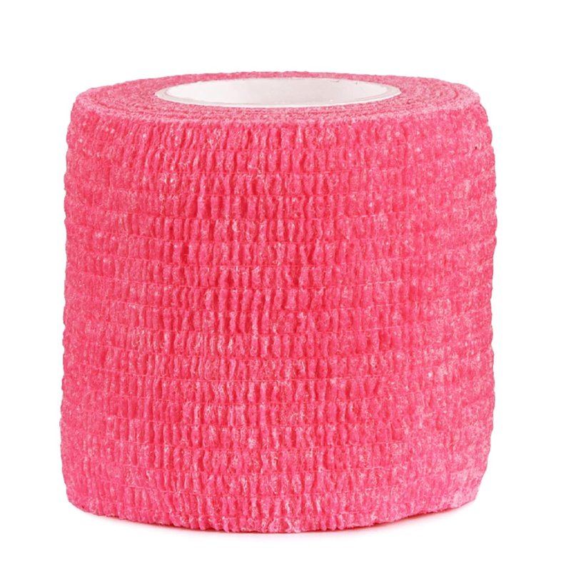 Tattoo Grip Cover Wrap - 24PCS Disposable Elastic Bandage for Tattoo Machine | Phosphor Pink