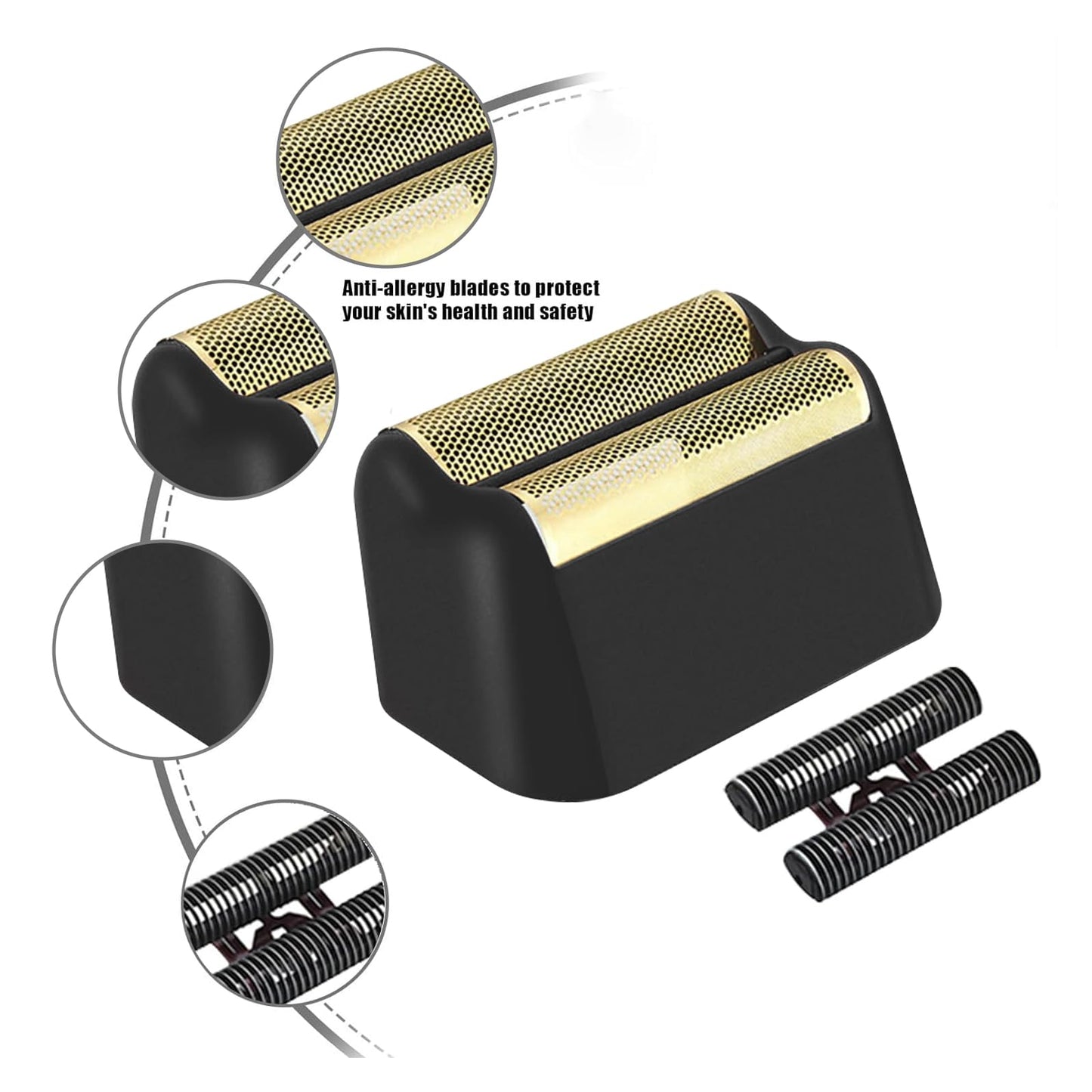 3 Pack Professional 5 Star Series Finale Shaver Replacement Foil and Cutter Bar Assembly Compatible With Wahl Shaver Foil 7031-100, 7043-100 Super Close Shaving Replacement Heads， (Black)