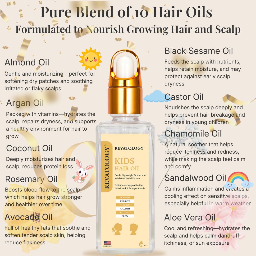 Kids & Baby Hair Growth Oil - High Potency Scalp Treatment with 26 Cold-Pressed Botanicals | For All Hair Types