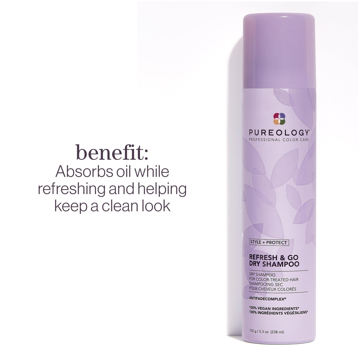 Pureology Style + Protect Refresh & Go Dry Shampoo | For Oily, Color-Treated Hair | Volumizing & Protective Dry Shampoo | Silicone-Free | Vegan | Updated Packaging | 1.2 Oz. |