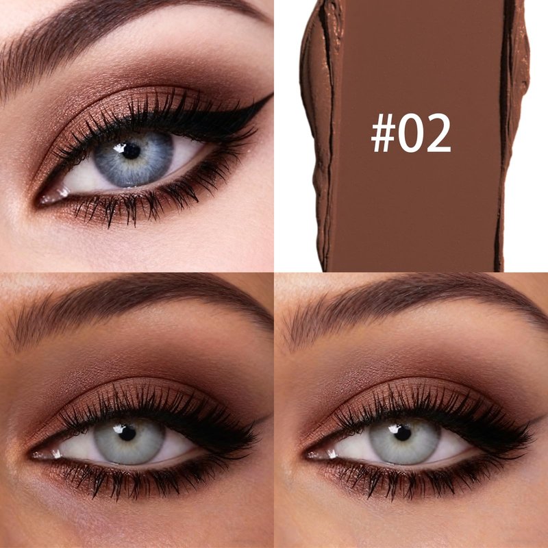 Euphily Matte Cream Eyeshadow Stick, Waterproof Eye Shadow Stick, Long-Lasting and Blendable High Pigmented Single Eyeliner Makeup for Women, 2 Pecan
