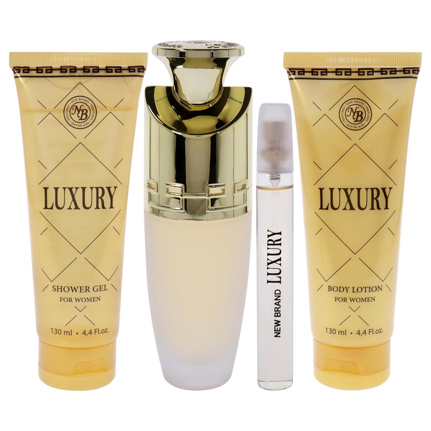 Luxury Women's Gift Set - 4-Piece EDP Spray, Shower Gel & Body Lotion | 3.3oz & 4.4oz Sizes