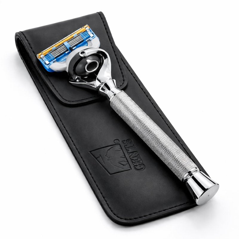 Flex Ball Handle Shaving Razor – All Chrome Long Handle Razor with Flex Pivot Technology & Diamond Knurled Grip for Men’s Precision Shaving