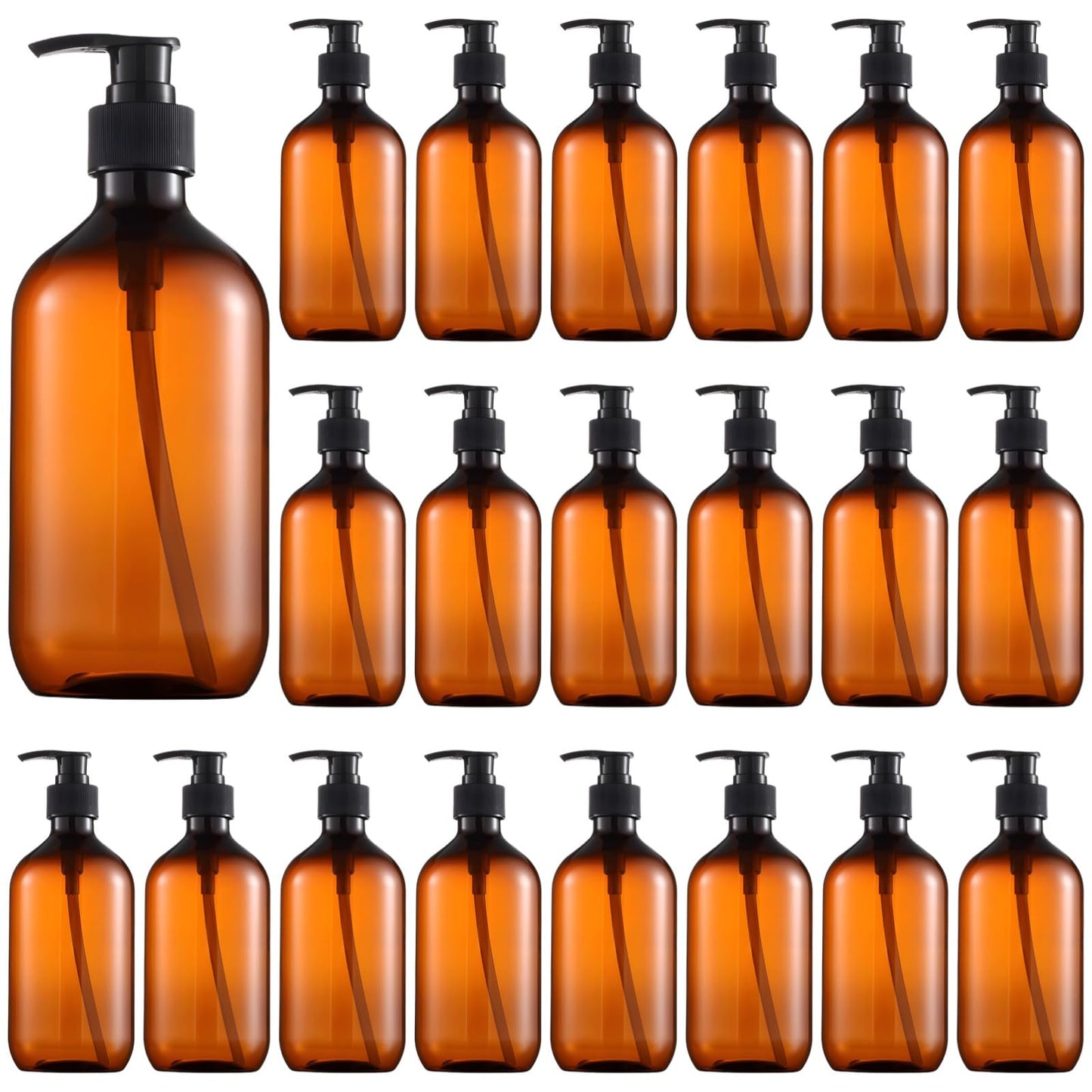 Homaisson 24 Pcs Pump Bottles, 10 oz Empty Soap Dispensers, Refillable Plastic Shampoo and Body Wash Bottles, Leakproof Lotion Containers for Travel, Home, and Daily Use