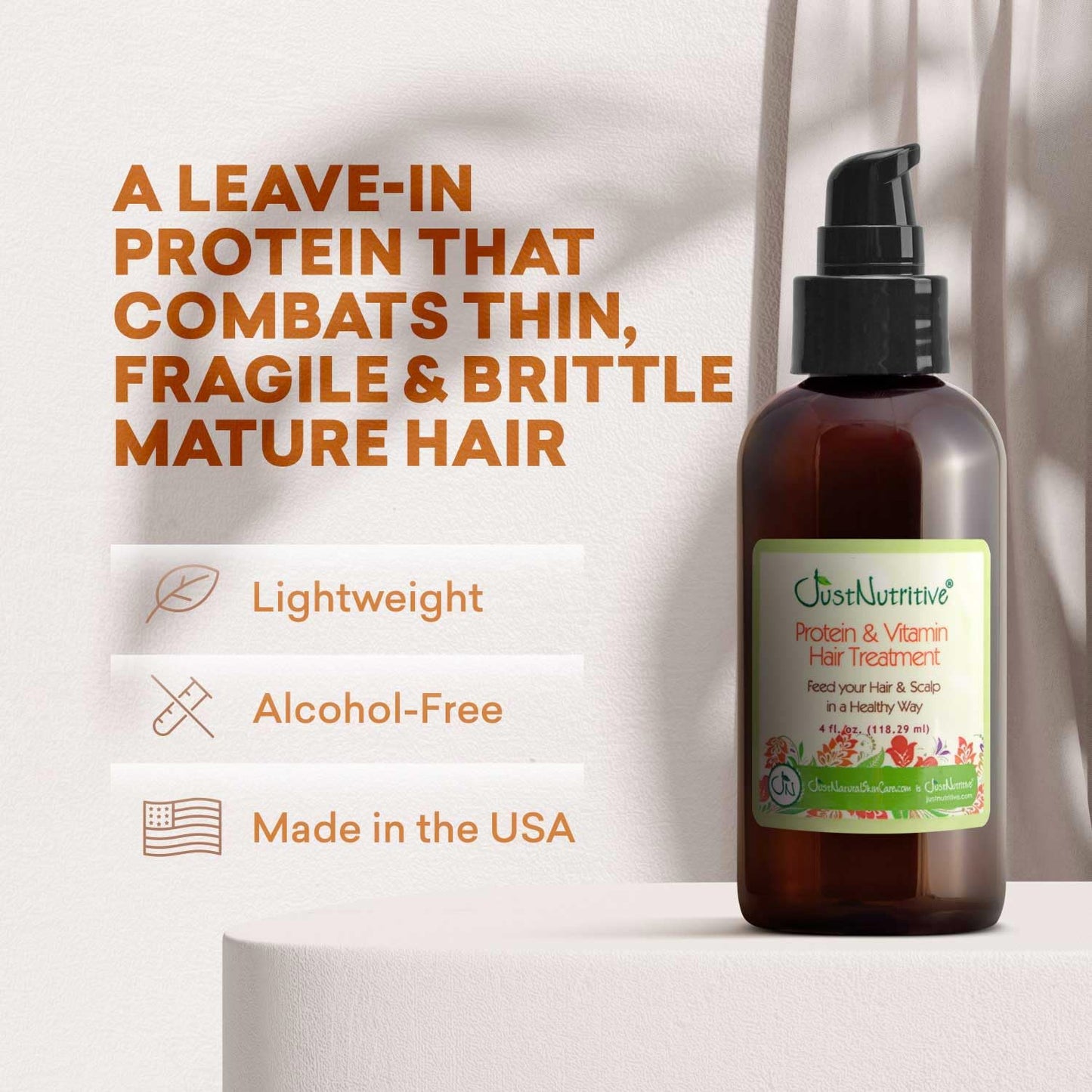 Protein & Vitamin Hair Treatment - Hair Growth & Thickening Solution for Men & Women | Nourishing 4 Oz