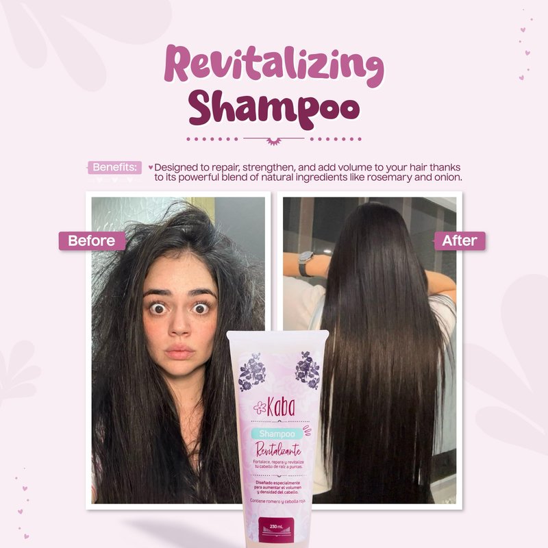 D'Luchi Kaba Revitalizing Rosemary Shampoo with Red Onion for Thicker, Fuller, Stronger and Healthier Hair, Free of Sulfates, Dyes and Parabens - 7.8 Oz