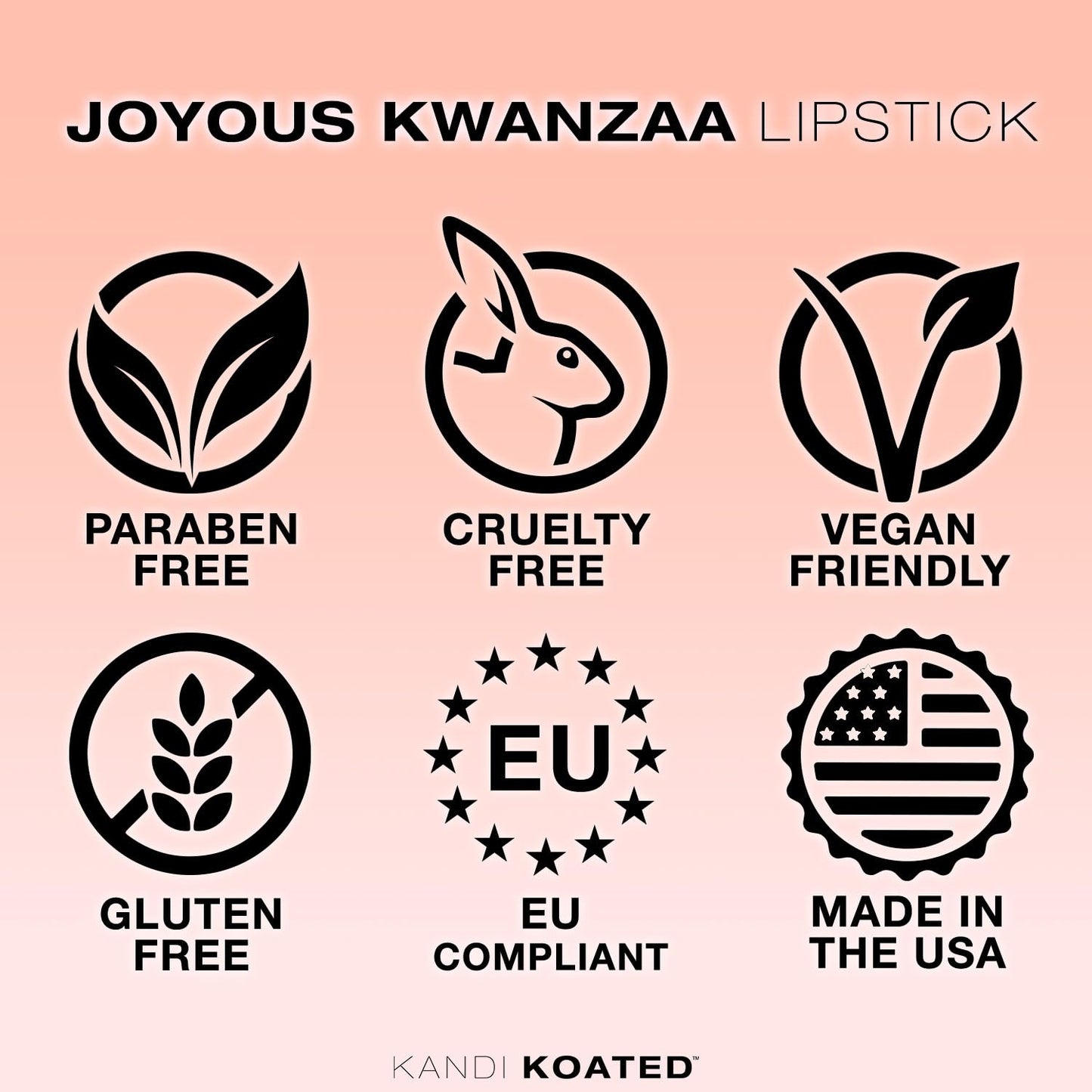 Kandi Koated Holiday Lipstick Suede Matte Joyous Kwanzaa Burruss | Creamy Texture, Rich Colors, Paraben-Free, Cruelty-Free, Vegan | Beauty & Makeup
