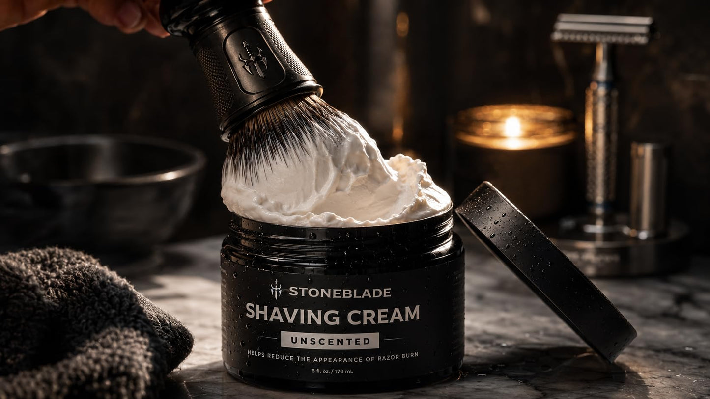 Shaving Cream for Men with Sensitive Skin, Camphor & Menthol Free, 6 oz