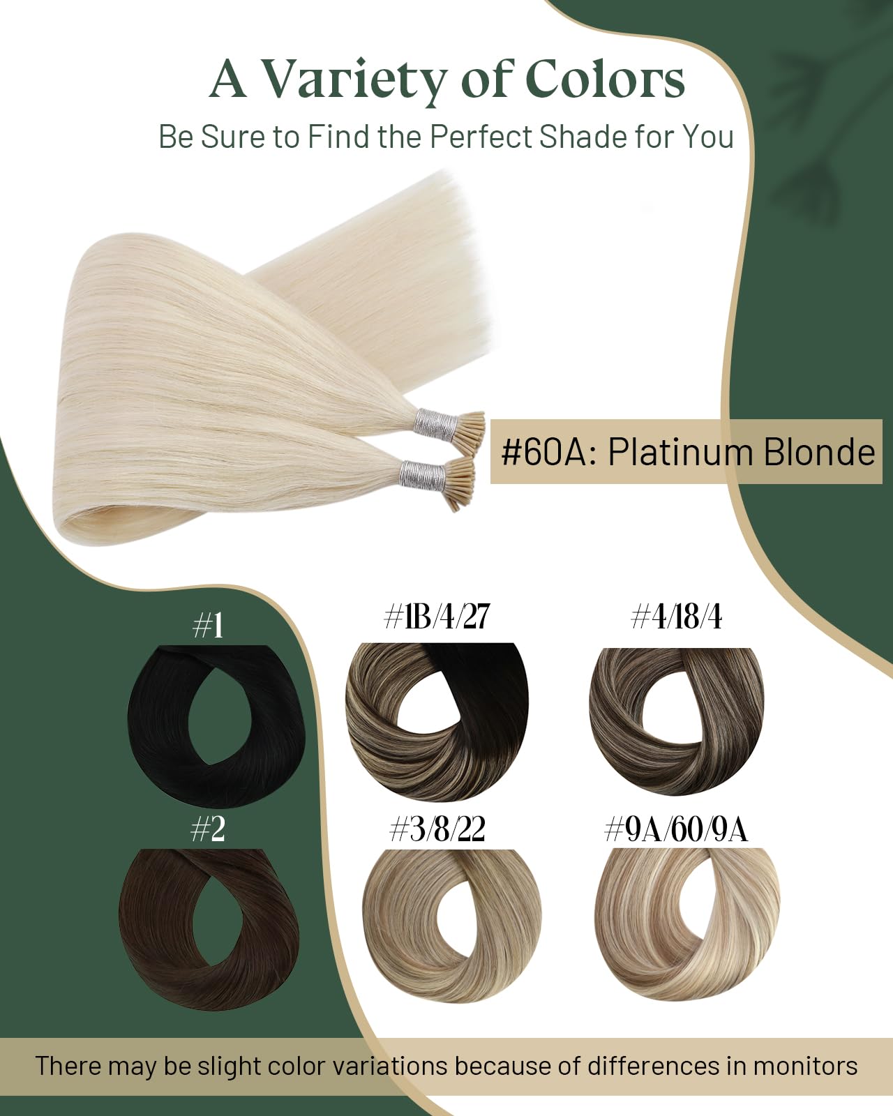 Ugeat I Tip Human Hair Extensions, Platinum Blonde, Remy Human Hair Extensions I Tip, Cold Fusion Pre Bonded Hair Extension for Women, 18 Inch 40G 50S