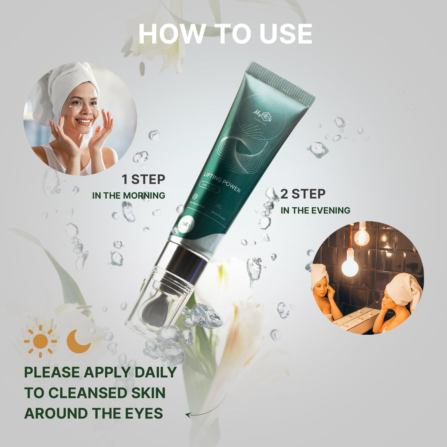 MyIDi Lifting Power Eye Fluid – Eyelid Lifting Treatment for Hooded Eyes & Fine Lines – Multi-Peptide Eye Serum with Ceramide NG, Hyaluronic Acid & Palmitoyl Tripeptide-1 – 0.5 fl oz / 15 ml