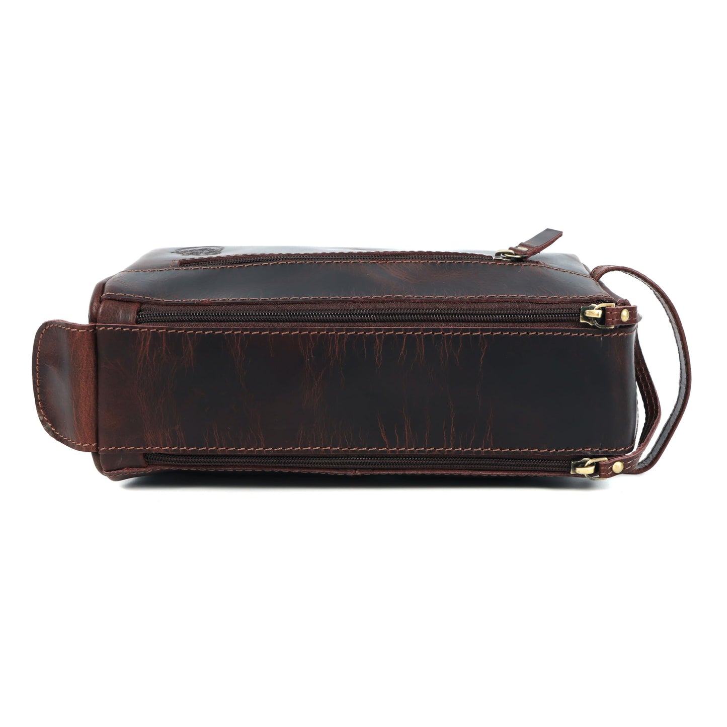 leather castle Toiletry Bag | Leather Dopp Kit for Men & Women – Water-Resistant, Durable & Stylish – Travel Organizer with Multiple Compartments | Grooming Essentials, Shaving & Makeup Pouch (Brown)