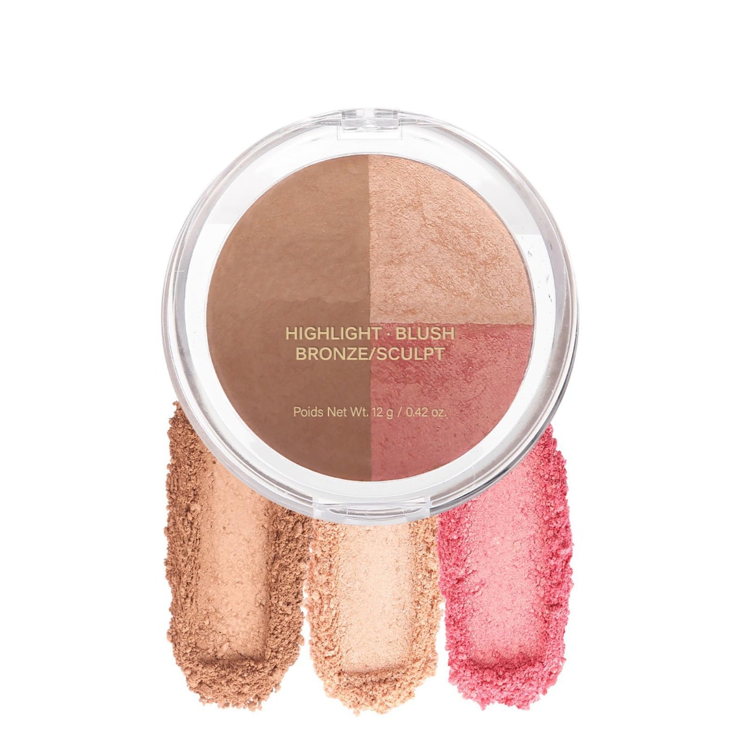 Baked Blush Highlight Bronze Powder 3-in-1 Contour Palette Sculpt Satin Silky Smooth Makeup Palettes Powder (002-Light)