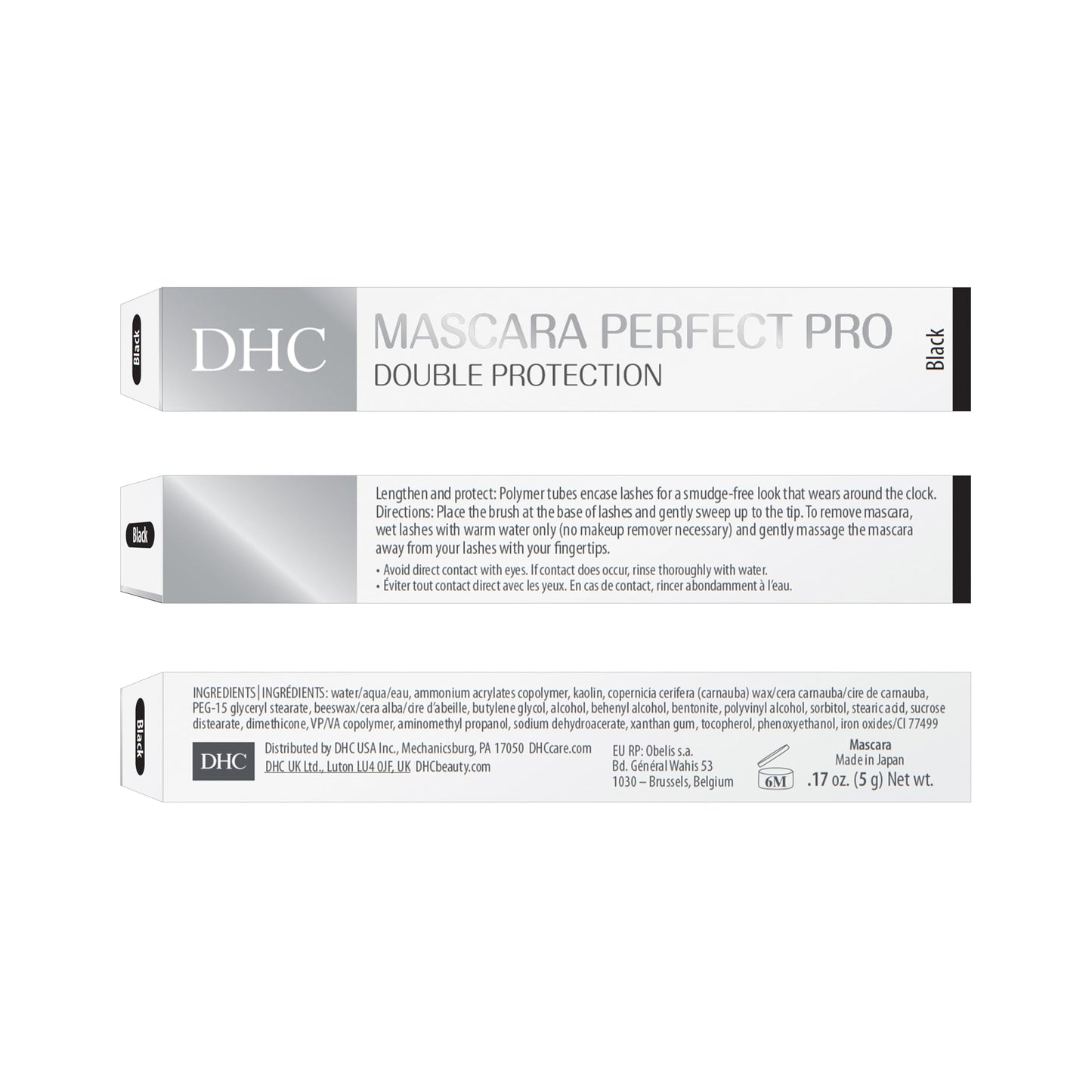 DHC Deep Cleansing Oil 2.3 Fl Oz., Lip Cream 0.05 oz. Net wt. and Mascara Perfect Pro Double Protection 0.17 oz. Net wt., Black