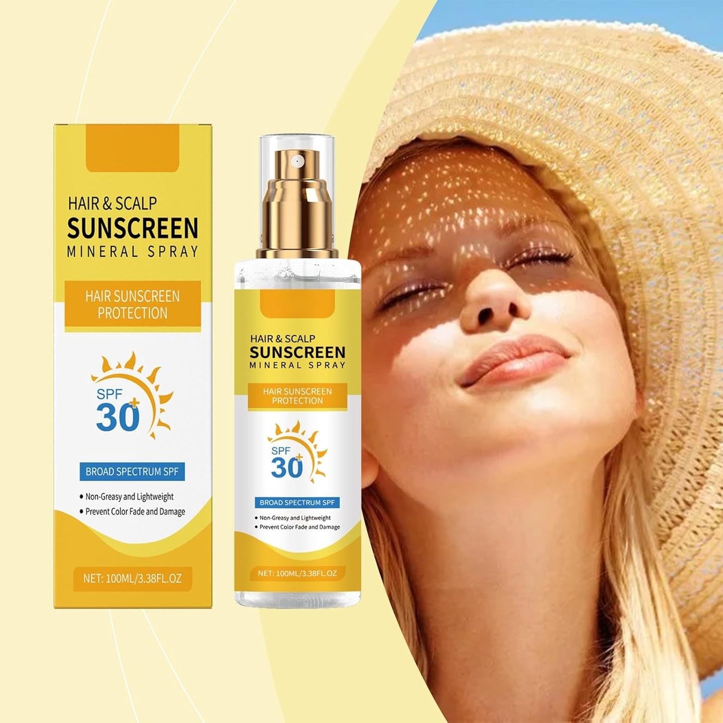 Hair & Scalp Sunscreen Spray SPF 30 - Color-Lock UV Shield for Dyed Hair | Weightless & Vegan Formula