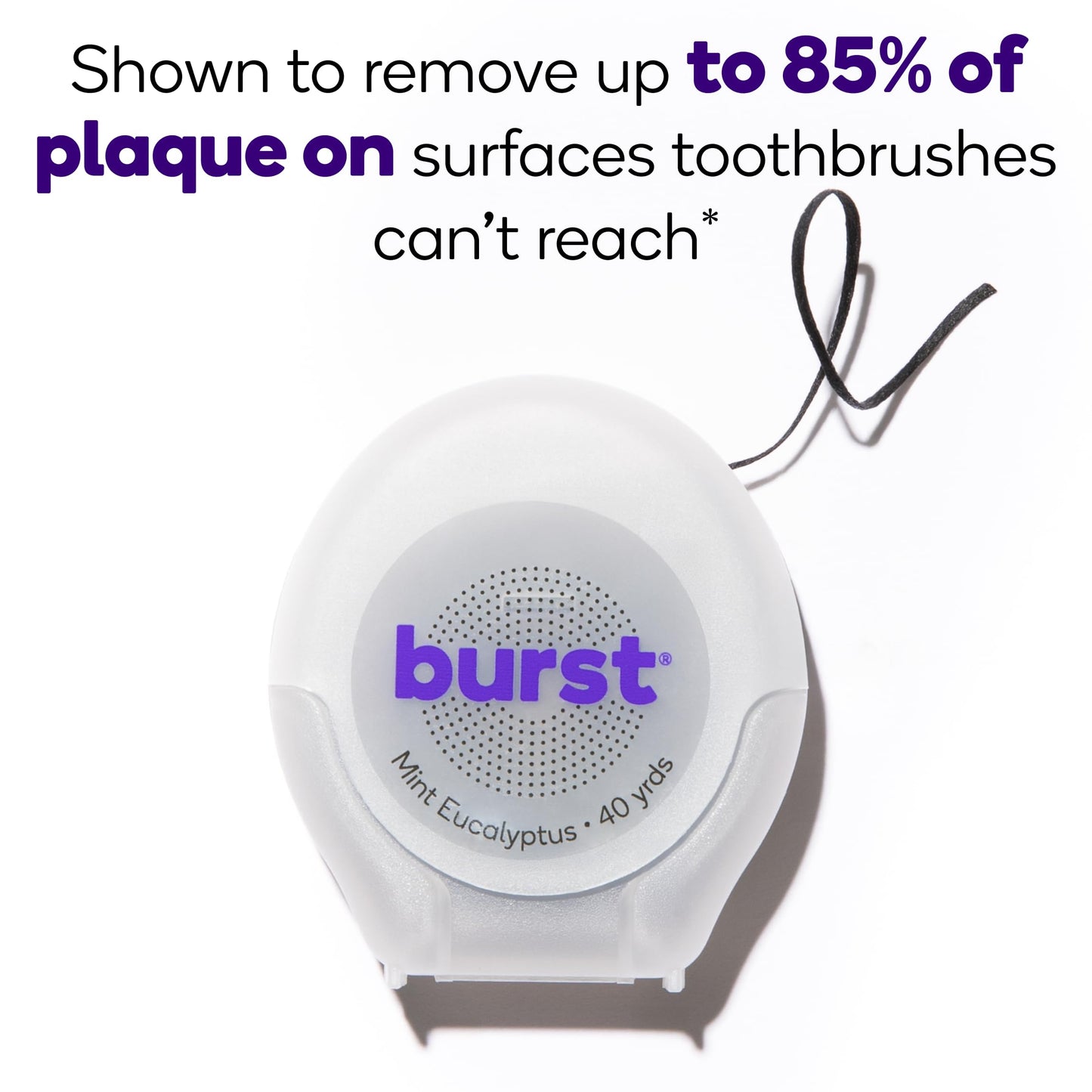 BURST Expanding Dental Floss (Mint Eucalyptus/40 Yards) | Stain Absorbing