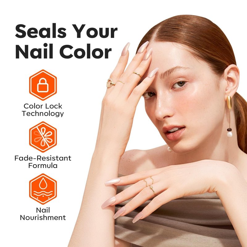 modelones Nail Polish Top Coat Base Coat 3-in-One, 15 Ml Clear Nail Strengthener Quick Dry Long Lasting Shine Chip Fade Resistant Nails Protect Care Gifts for Women