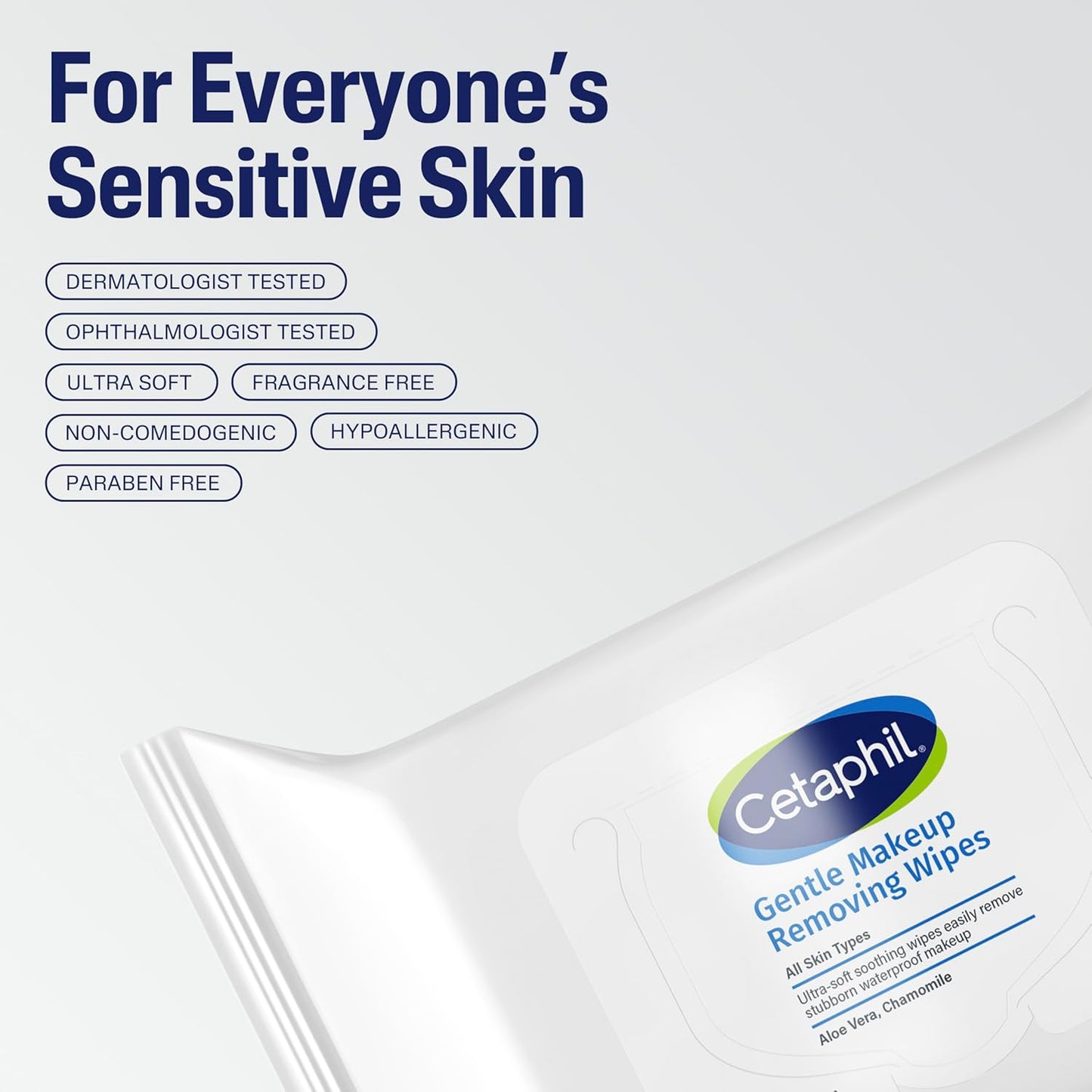 Cetaphil Gentle Makeup Removing Wipes - Fragrance & Alcohol Free | 25 Count Daily Cleansing Towelettes