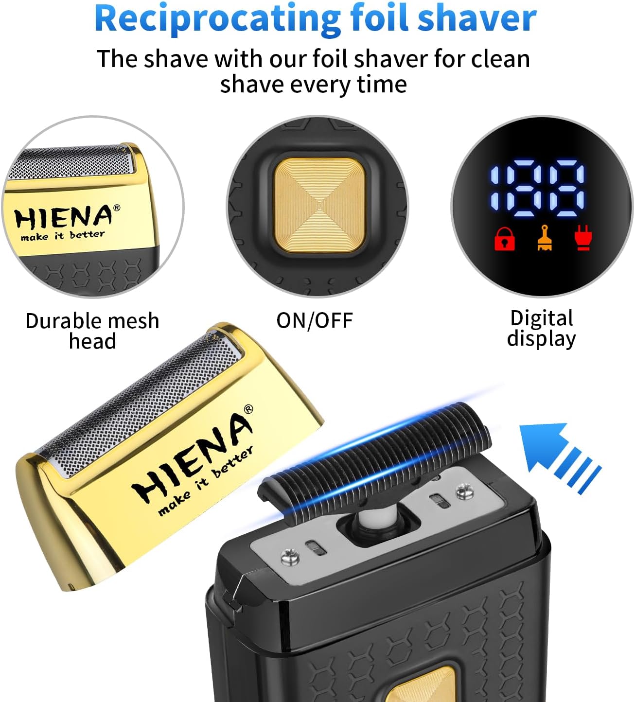 Professional Hair Clippers Set - Cordless USB-C Rechargeable Barber Clippers for Men with LED Display