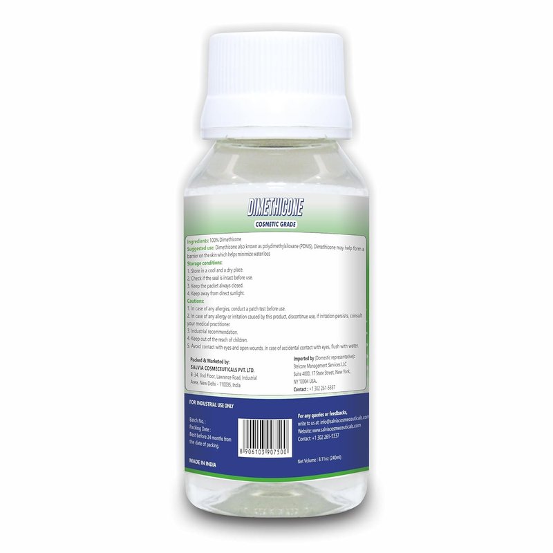 Dimethicone Silicone Emollient - Cosmetic Grade for Creams & Hair | Pack of 2, 240 ml (8.11 fl oz)