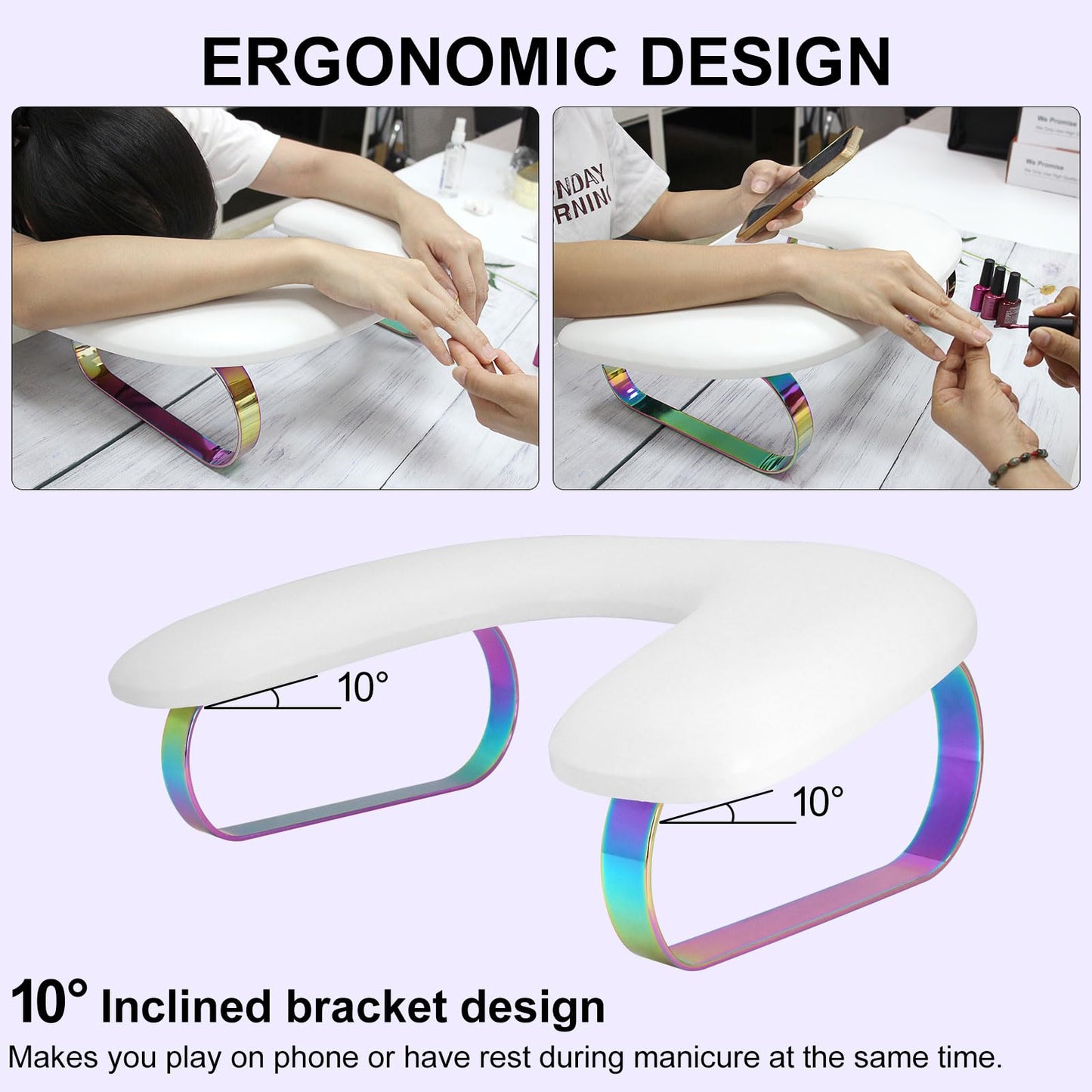 Hand Rest for Nails Tech,U-Shaped Nail Hand Rest Stand,Big Non-Slip Nail Hand Rest Holder Pillow with Stable Legs,PU Leather Hand Rest Cushion for Manicure Salon Use