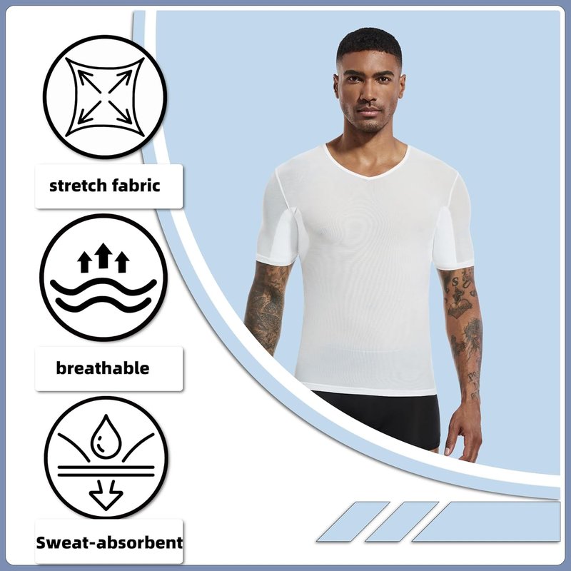 Men's Underarm Sweat Pads - 2 PCS Mesh Anti-Sweat Shirt Guards for Comfort & Protection
