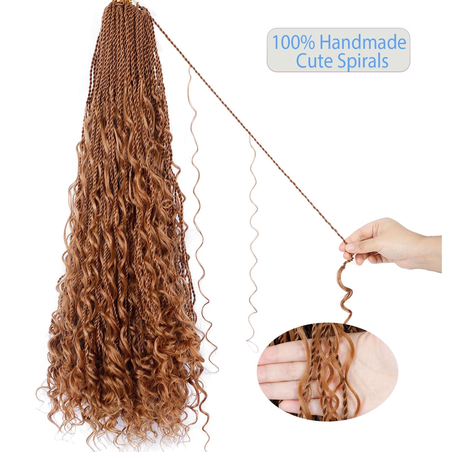 Senegalese Twist Crochet Hair for Black Women 24inch Boho Island Twist Crochet Braids With Curly Ends 20strands/pack Pre looped Goodess Boho Box Braids Hair for Braiding Hair Extensions(27Mix30)